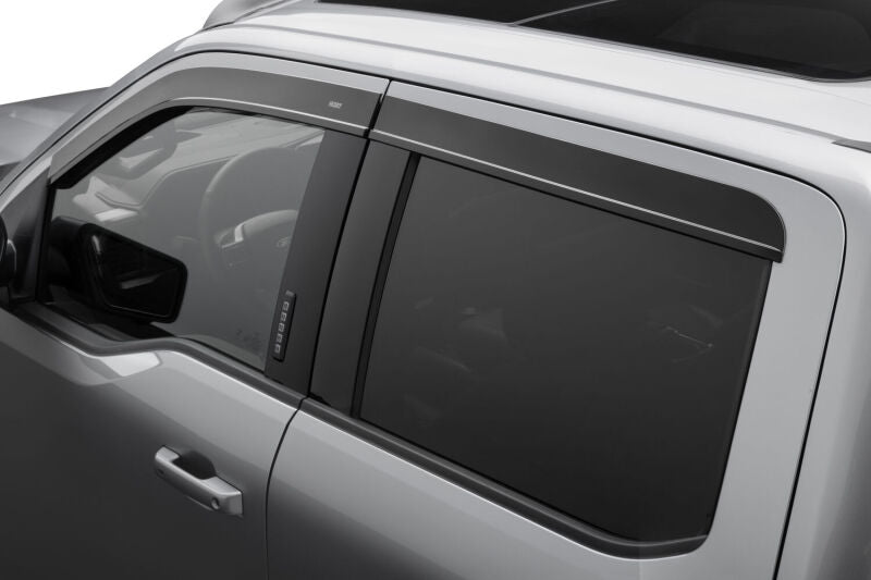 Husky Liners Ventvisor Window Deflectors Low Profile (4pc) For 2015-2024 Ford F-150 / 2022-2024 Ford F-150 Lightning (Incl. Raptor/Lightning) - Smoke