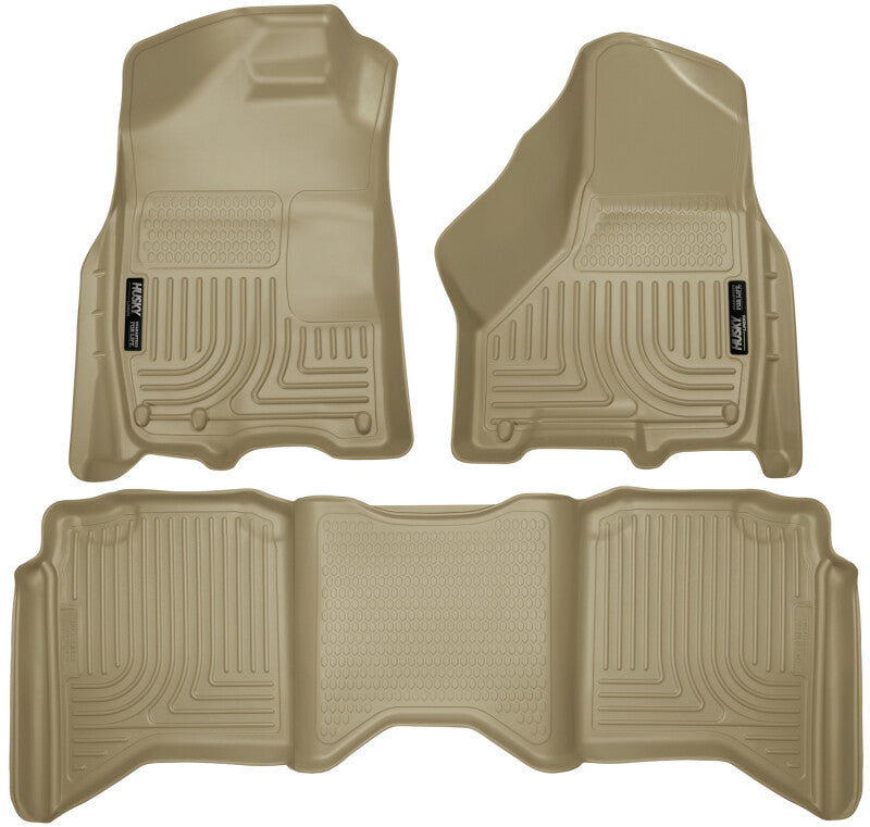 Husky Liners WeatherBeater Front & 2nd Seat Floor Liners For 2012 Ram 1500 & 2010-2018 2500/3500 Crew Cab - Tan