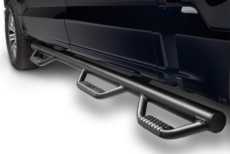 N-Fab Nerf Step 3in Hoop Step Bars For 2015-2017 Ford F-150 SuperCrew 5.5 ft Bed - Bed Access - Textured Black