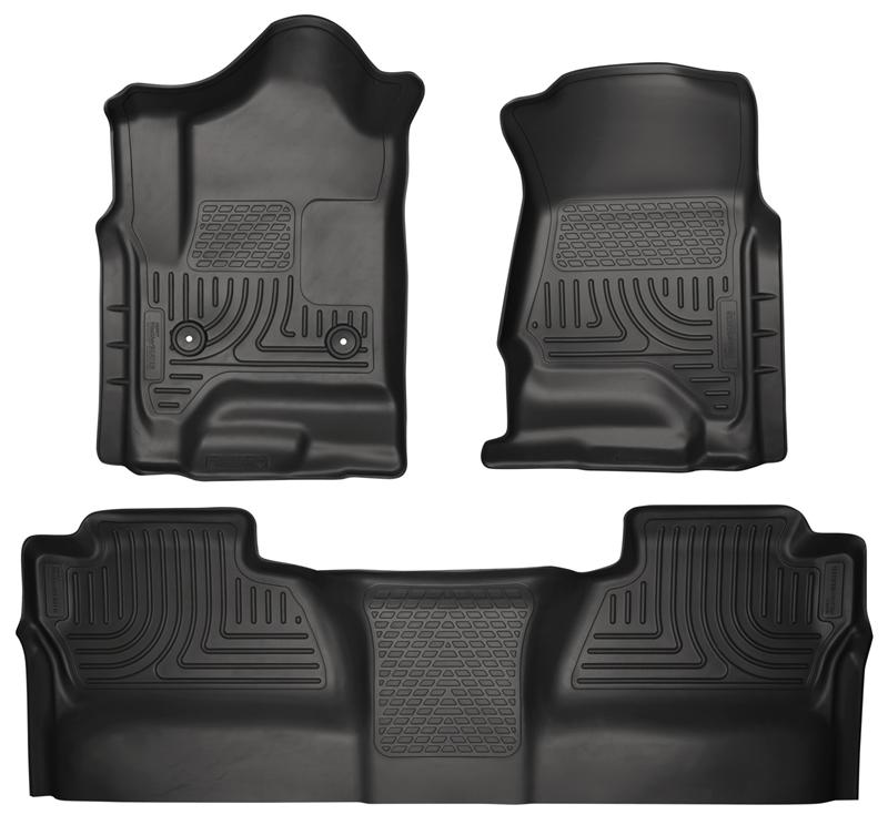 Husky Liners WeatherBeater Front & 2nd Seat Floor Liners For 2014-2018 Chevy Silverado 1500 / GMC Sierra 1500 & 2015-2019 2500/3500 - Black