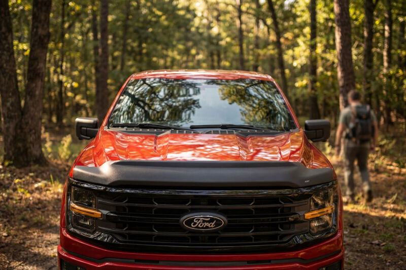 Husky Liners Aeroskin Hood Protector II - Tex. For 2021-2025 Ford F-150 (Excl. 21-25 Trmr/Raptor & Excl. 24-25 Plat/KR) - Black