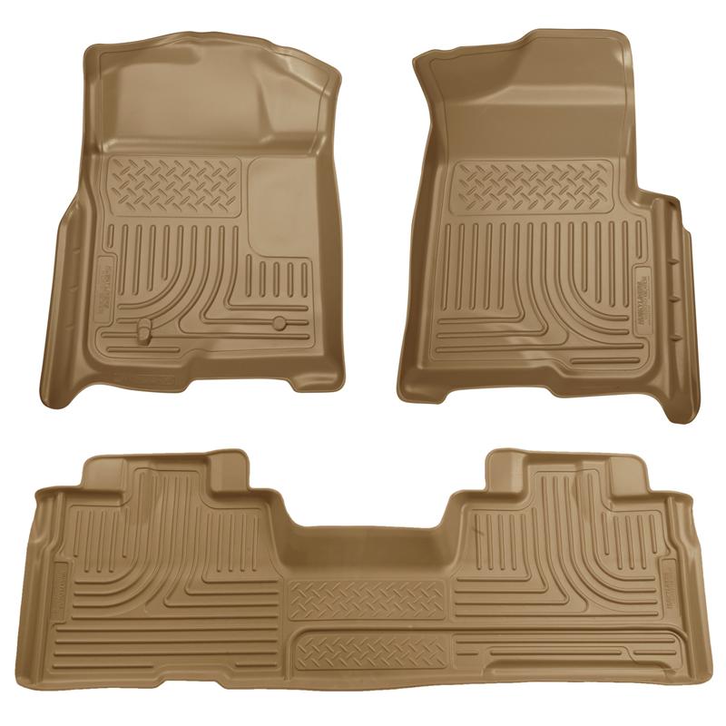 Husky Liners WeatherBeater Front & 2nd Seat Floor Liners For 2009-2012 Ford F-150 SuperCab - Tan
