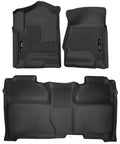 Husky Liners X-act Contour Front & 2nd Seat Floor Liners For 2014-2018 Chevy Silverado 1500 & 2014-2019 2500/3500 Crew Cab - Black