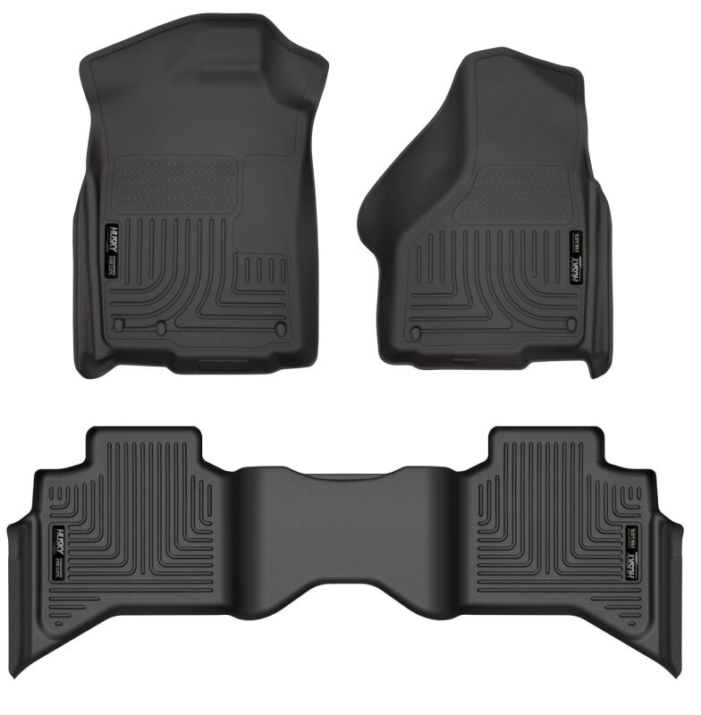 Husky Liners WeatherBeater Front & 2nd Seat Floor Liners For 2009-2012 Ram 1500 Quad Cab - Black