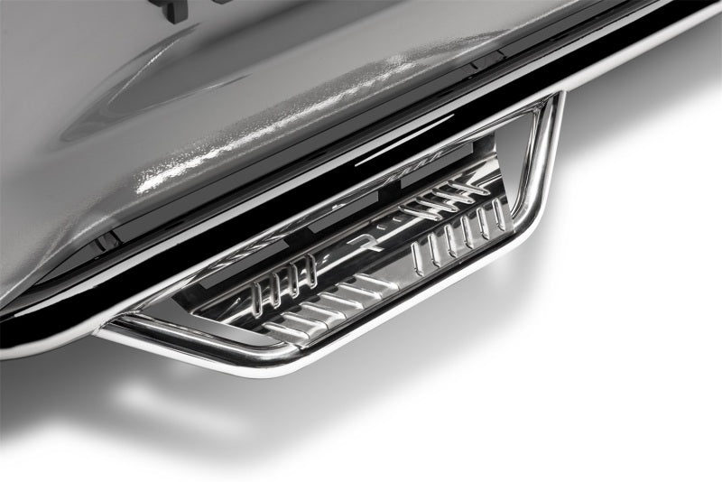 N-Fab Podium SS 3in Nerf Bars For 2019 Chevy Silverado 1500 / GMC Sierra 1500 Crew Cab - Cab Length - Polished Stainless