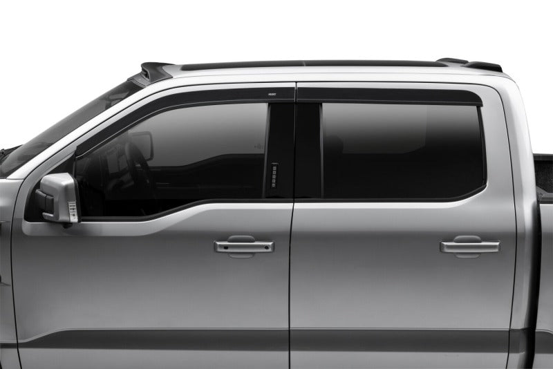 Husky Liners Ventvisor Window Deflectors Low Profile (4pc) For 2015-2024 Ford F-150 / 2022-2024 Ford F-150 Lightning (Incl. Raptor/Lightning) - Smoke