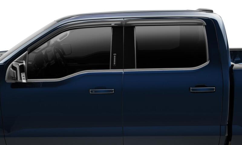 Husky Liners Ventvisor Window Deflectors Low Profile (4pc) For 2007-2013 Chevy Silverado 1500 / GMC Sierra 1500 & 2007-2014 2500/3500 Crew Cab - Smoke