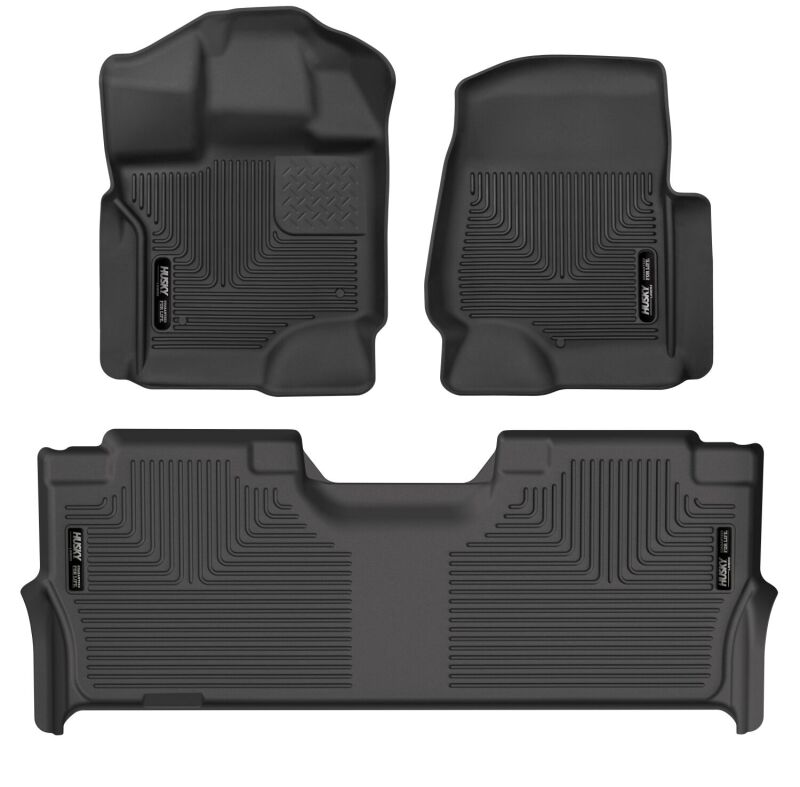 Husky Liners X-act Contour Front & 2nd Seat Floor Liners For 2021-2023 Ford F-150 / 2022-2023 Ford F-150 Lightning SuperCrew - Black