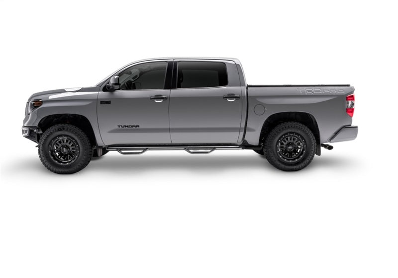 N-Fab Nerf Step 3in Hoop Step Bars For 1995-2004 Toyota Tacoma Extended Cab 6 ft Bed - Wheel-to-Wheel - Gloss Black