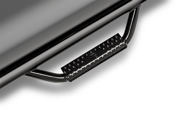 N-Fab Nerf Step 3in Hoop Step Bars For 1995-2004 Toyota Tacoma Extended Cab 6 ft Bed - Wheel-to-Wheel - Gloss Black