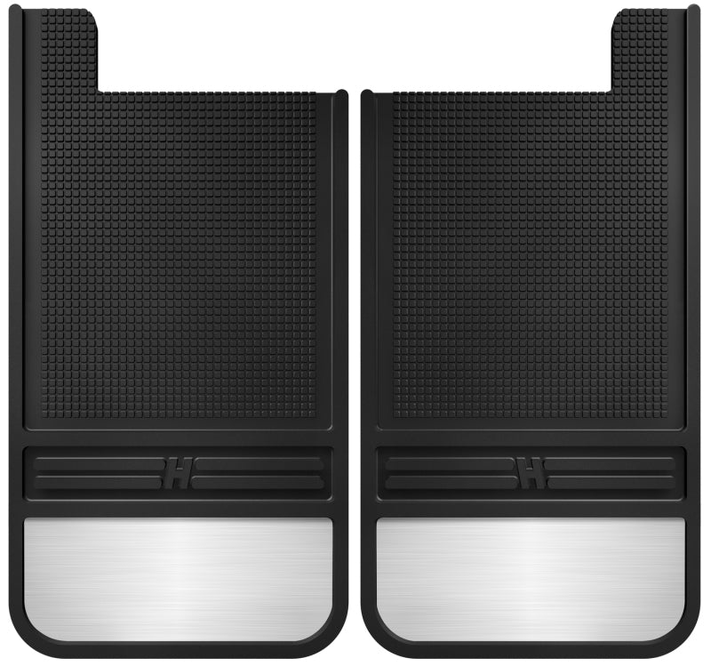 Husky Liners Universal 12in Wide Rubber Rear Mud Flaps w/ Weight For 1999-2020 Chevy Silverado 1500 / 1994-2010 Ram 1500 & 1988-2020 2500/3500 - Black