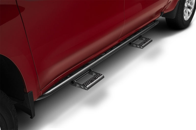 N-Fab RKR Step System 1.75in Rock Rails w/ Detachable Steps For 2019 Chevy Silverado 1500 / GMC Sierra 1500 Crew Cab - Cab Length - Textured Black