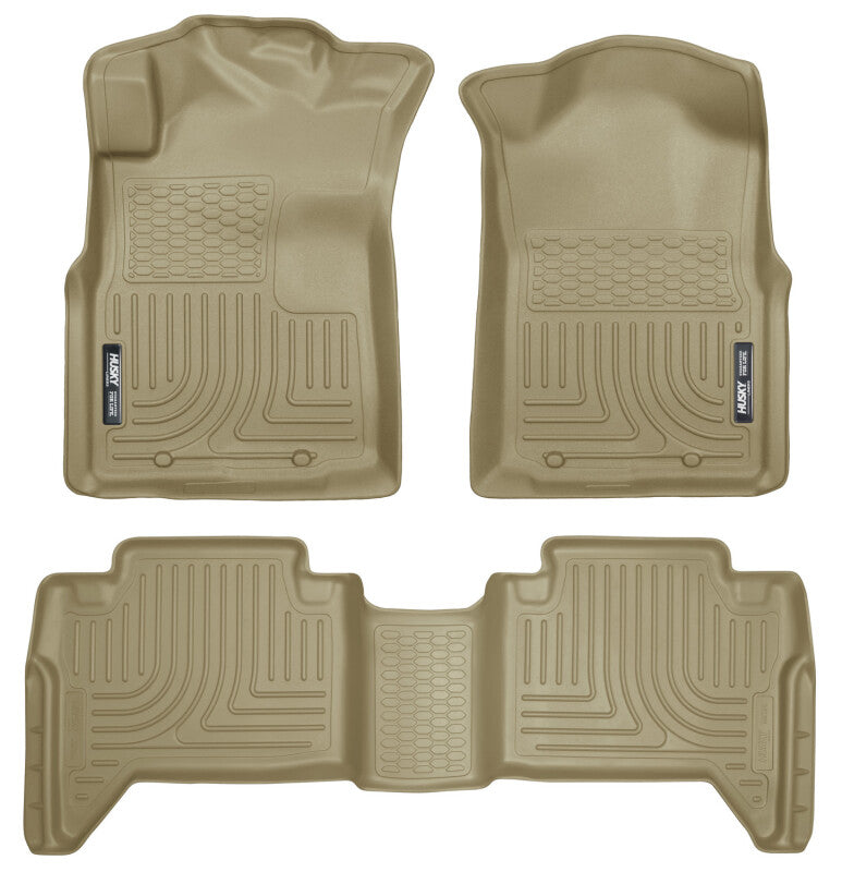Husky Liners WeatherBeater Front & 2nd Seat Floor Liners For 2005-2013 Toyota Tacoma - Tan