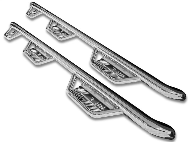 N-Fab Podium SS 3in Nerf Bars For 2011-2014 Ram 1500 & 2010-2018 2500/3500 Crew Cab 6.5 ft Bed - Bed Access - Polished Stainless