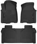 Husky Liners X-act Contour Front & 2nd Seat Floor Liners For 2019-2023 Chevy Silverado 1500 & 2019-2026 2500/3500 Crew Cab - Black